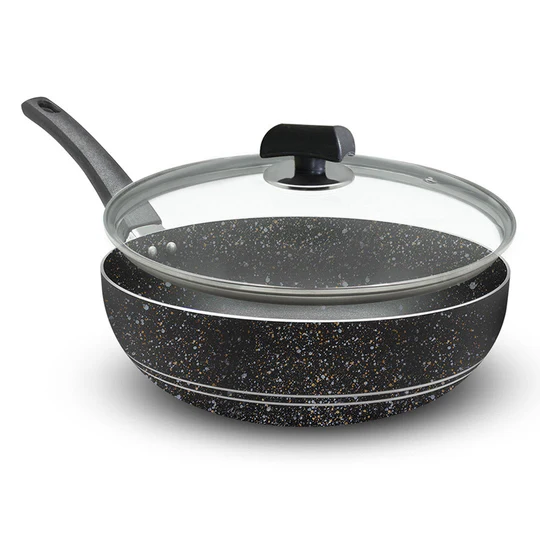 Cambridge Cookware NonStick Snowflake Series CW924L Chinese Wok with glass Lid 24cm